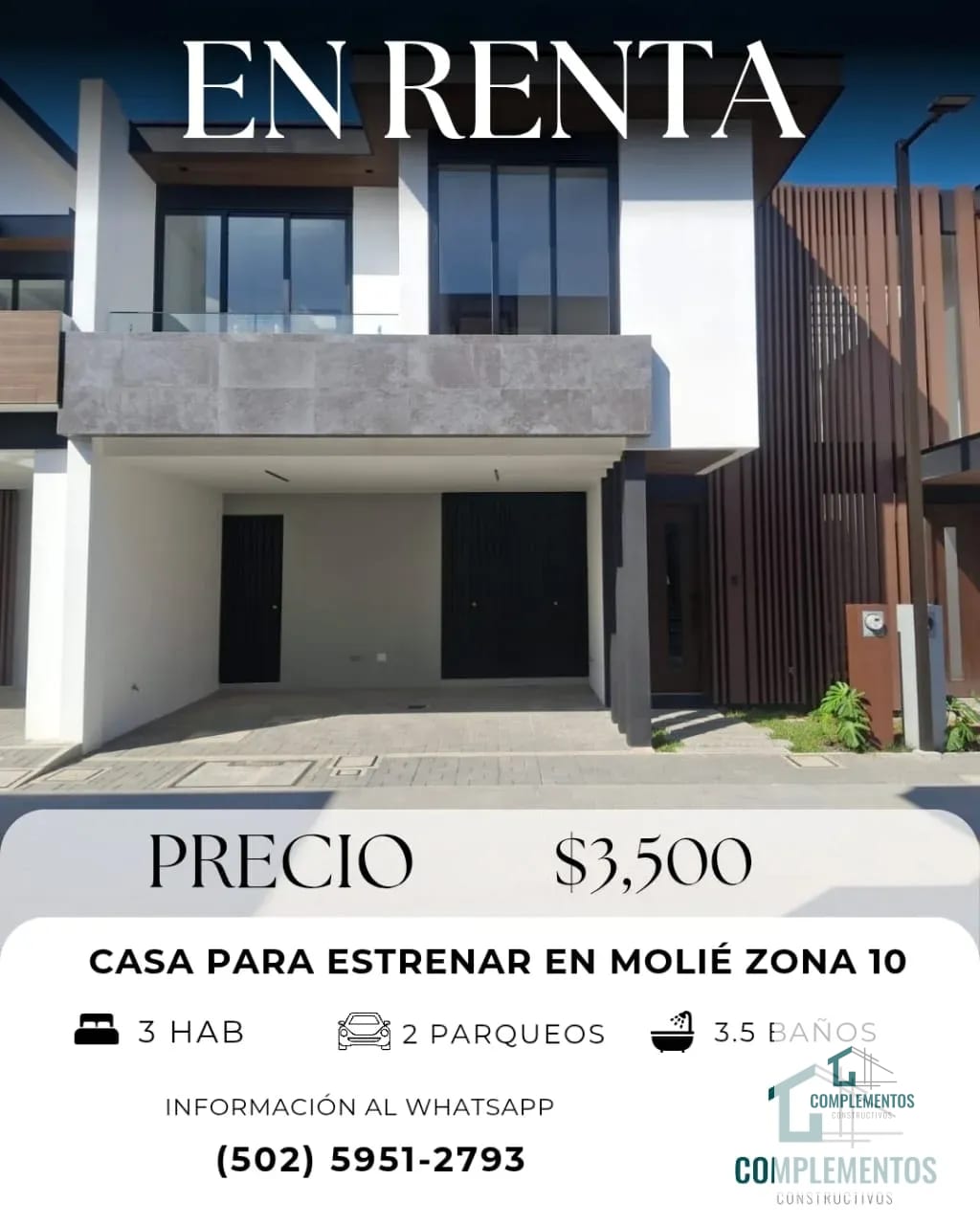 Molie, Casa en Renta Zona 10 — Casa en Alquiler en Zona 10, Guatemala, Ciudad — foto 1 de 12
