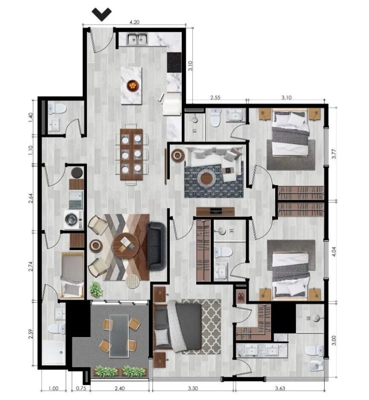 Apartamento en Venta en Zona 10 con Espacios Amplios y Funcionales + Amenidades Exclusivas — Apartamento en Venta en Zona 10, Guatemala, Ciudad — foto 8 de 17